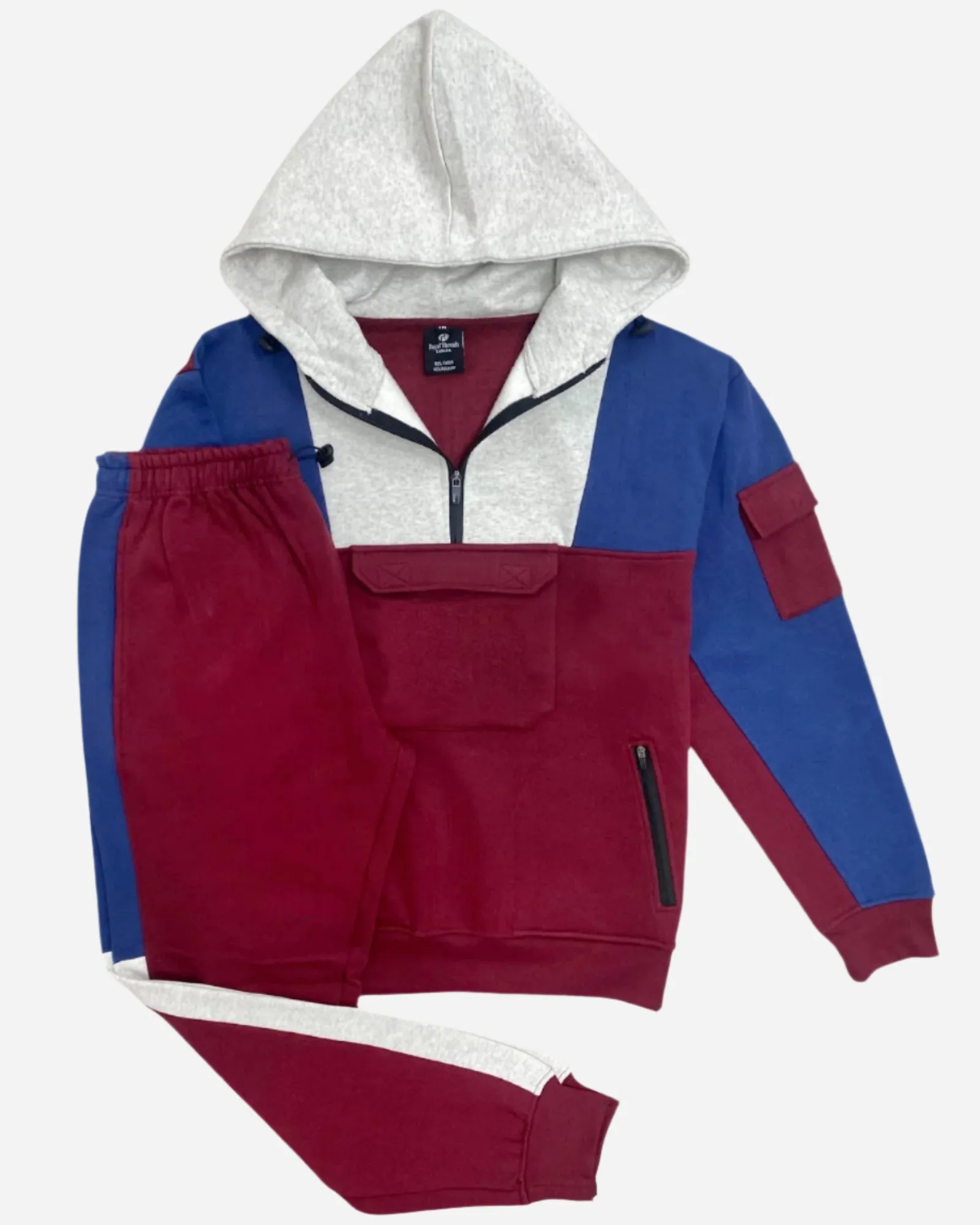 Men's 2-Piece Sweatsuit Quarter Zip Hoodie With Jogger sweatpants Heavy Fleece Outfit