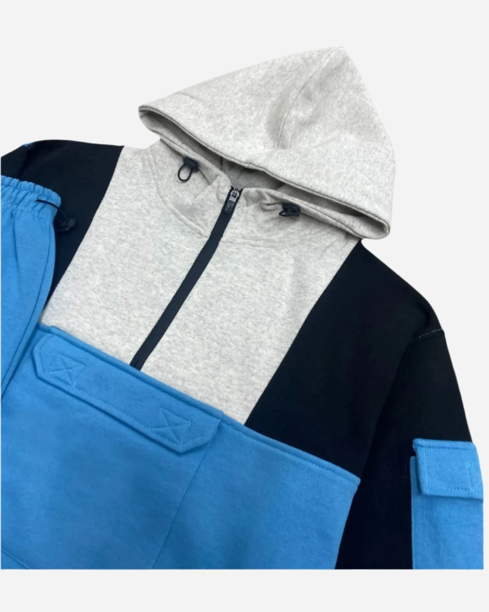 Men's 2-Piece Sweatsuit Quarter Zip Hoodie With Jogger sweatpants Heavy Fleece Outfit