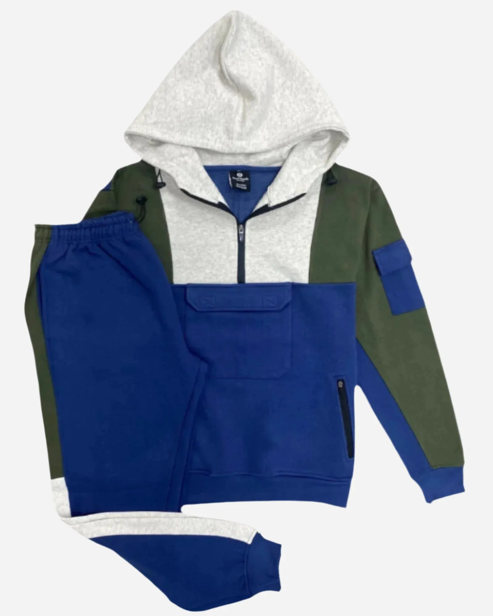 Men's 2-Piece Sweatsuit Quarter Zip Hoodie With Jogger sweatpants Heavy Fleece Outfit