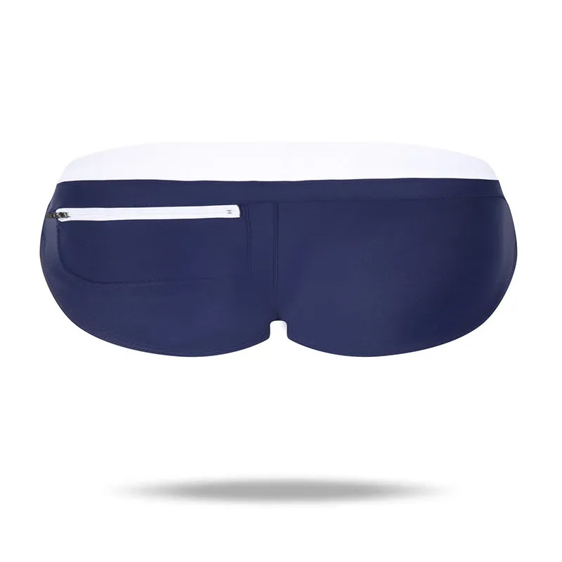Men's Beach Board Pouch Swimsuit Brief   with Zipper Pockets