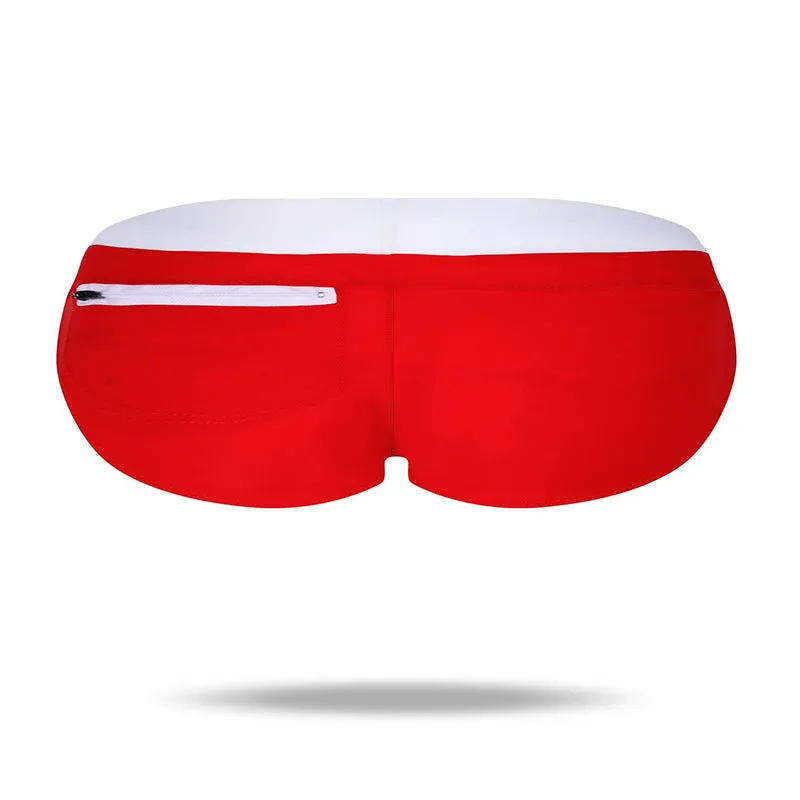 Men's Beach Board Pouch Swimsuit Brief   with Zipper Pockets