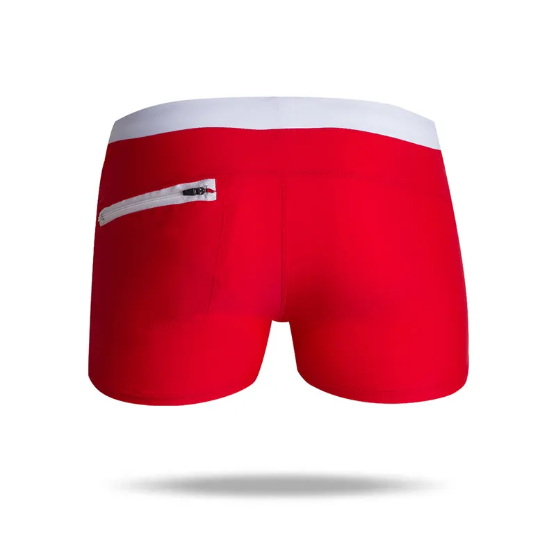 Men's Beach Board Shorts Swimwear   with Zipper Pockets