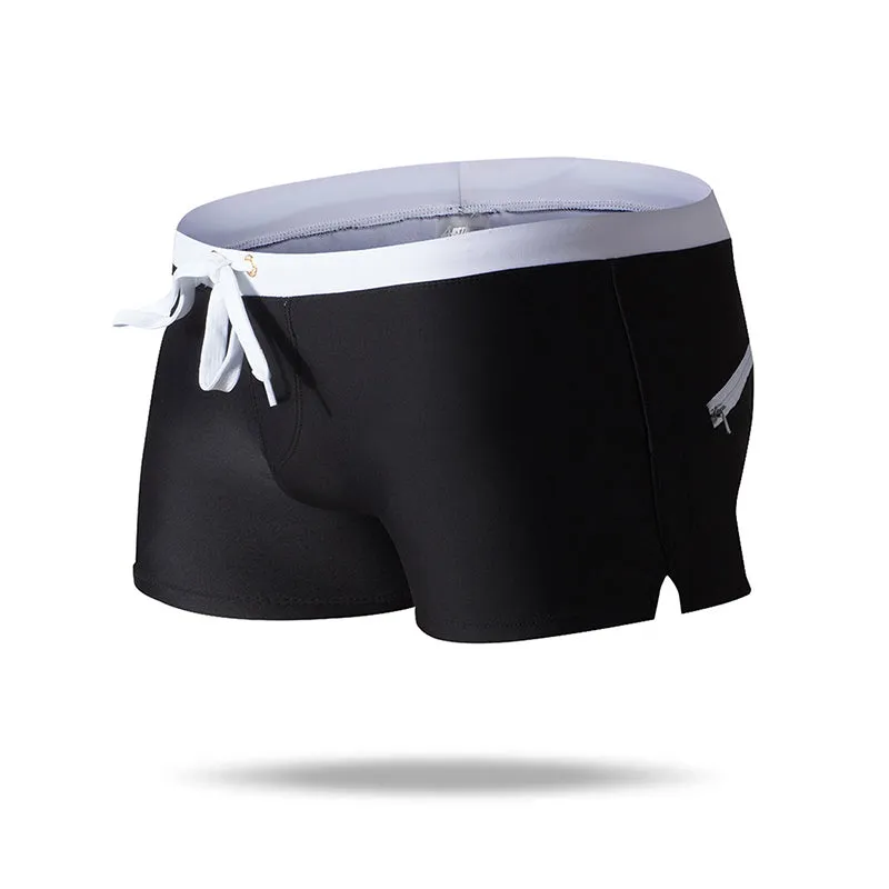 Men's Beach Board Shorts Swimwear   with Zipper Pockets
