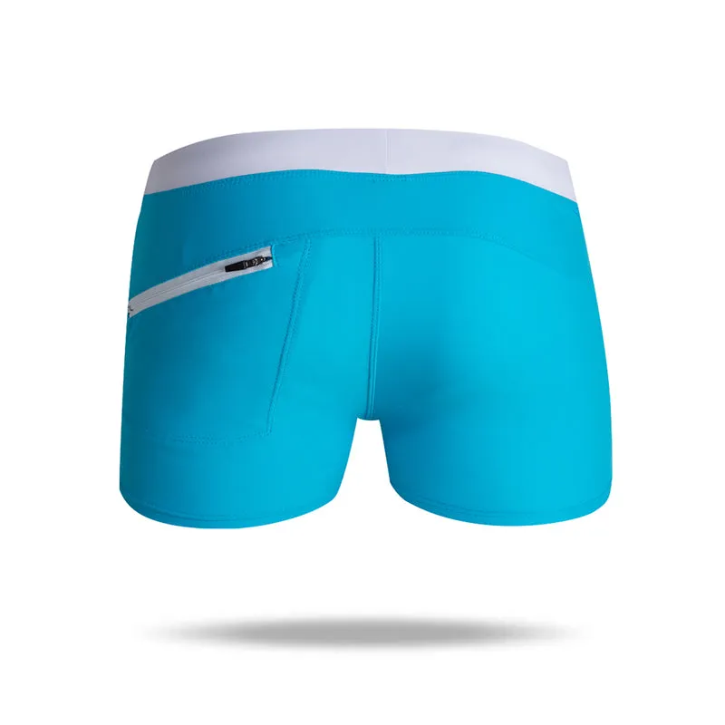 Men's Beach Board Shorts Swimwear   with Zipper Pockets