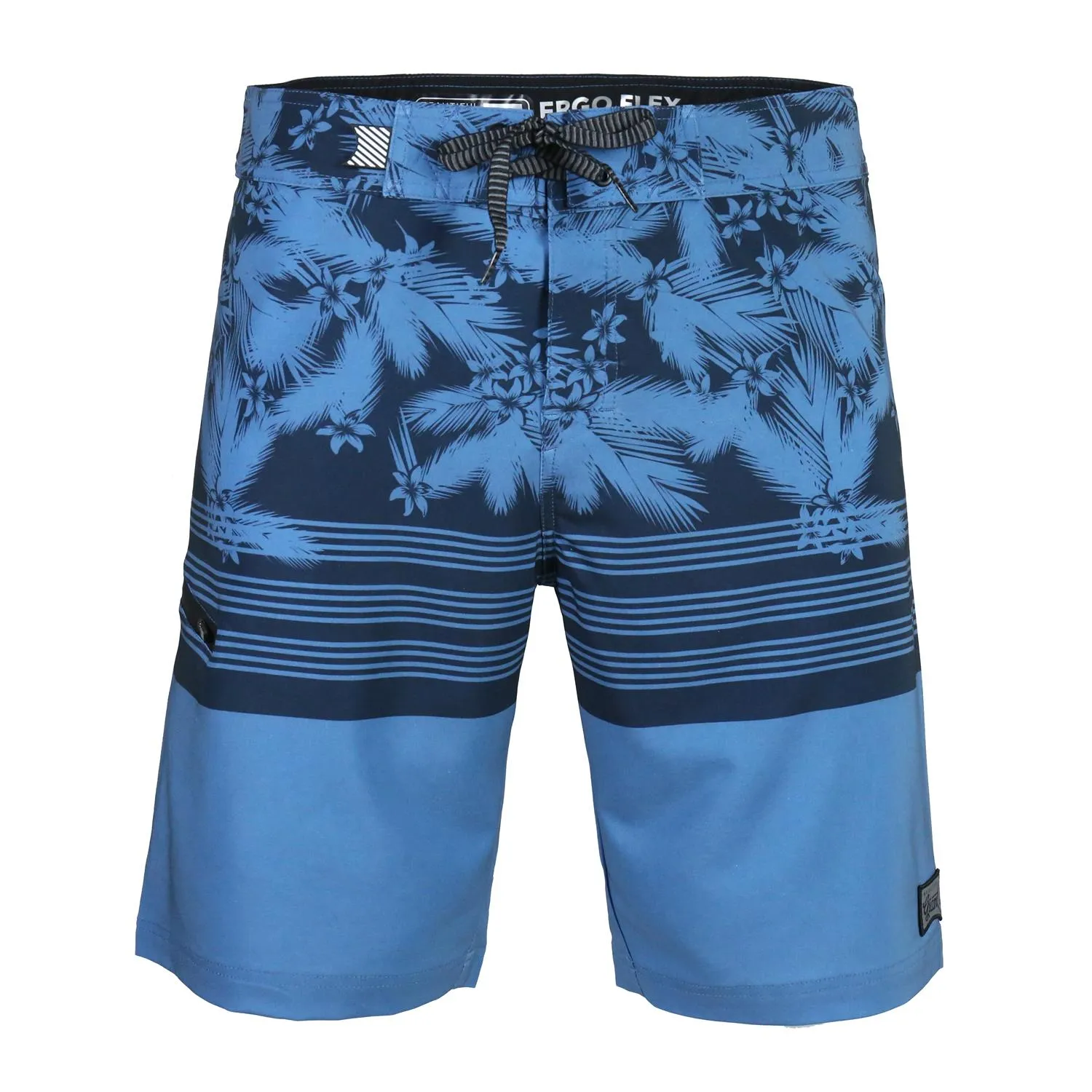 Men's Black & Blue Sunset Gradient Striped Board Shorts