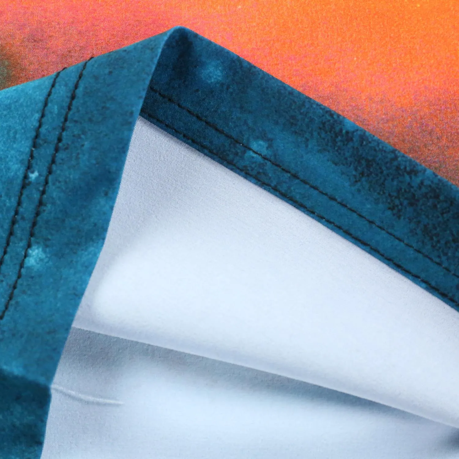 Men's Black & Blue Sunset Gradient Striped Board Shorts