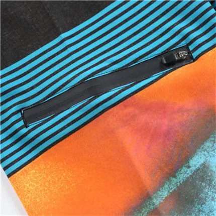 Men's Black & Blue Sunset Gradient Striped Board Shorts