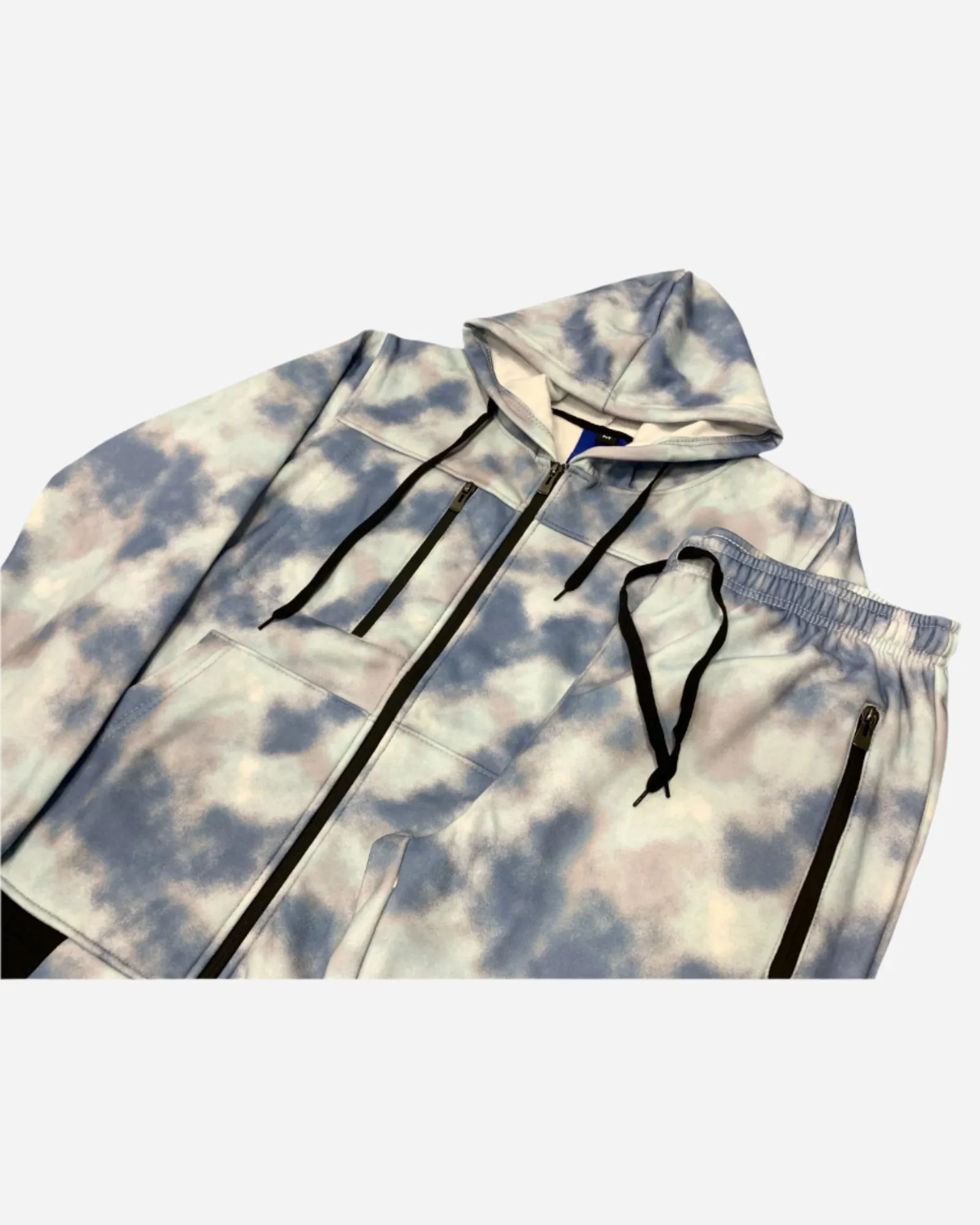 Men’s Print Design Fleece Suit Sweat Jacket & Sweatpants Jogging Set