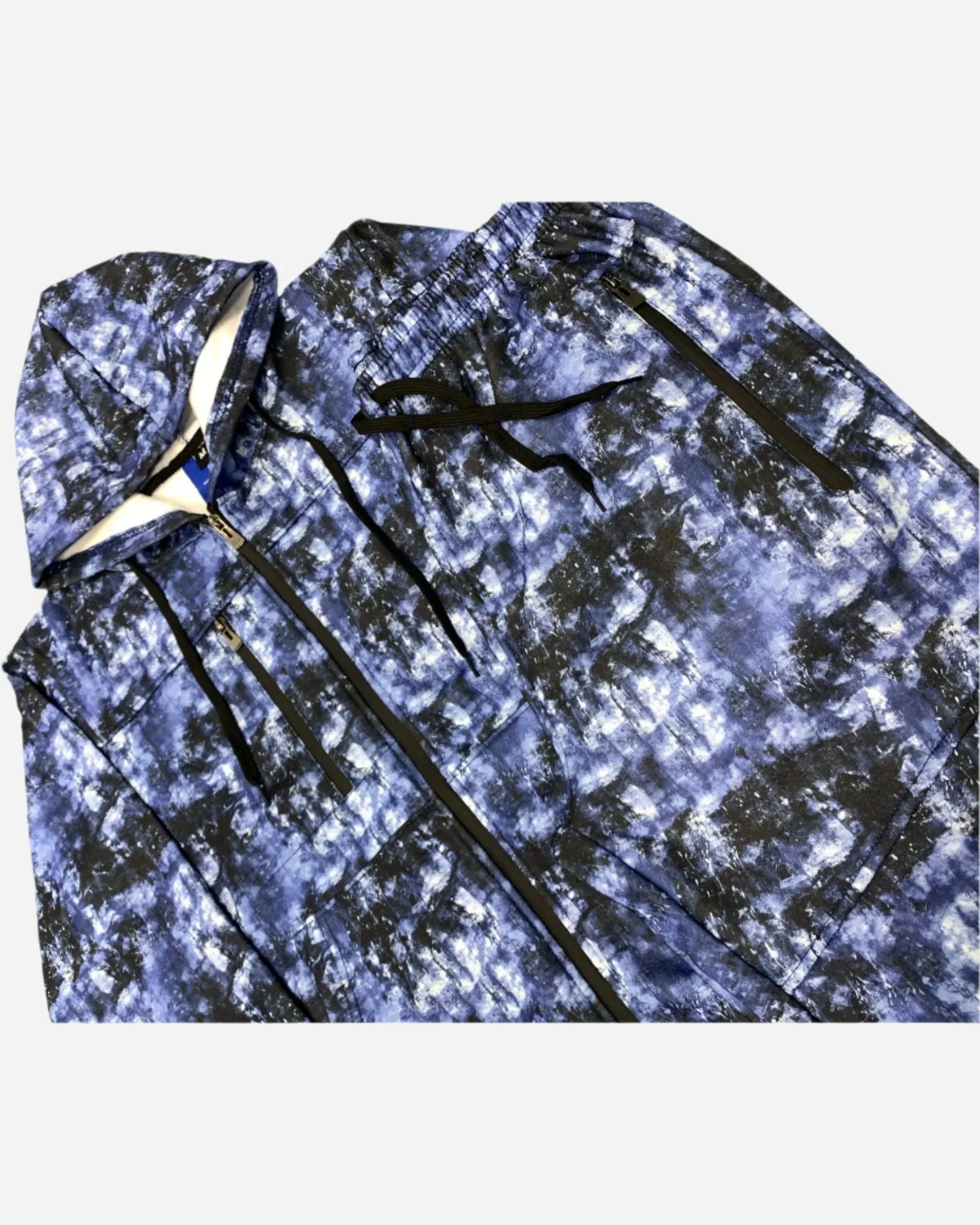 Men’s Print Design Fleece Suit Sweat Jacket & Sweatpants Jogging Set