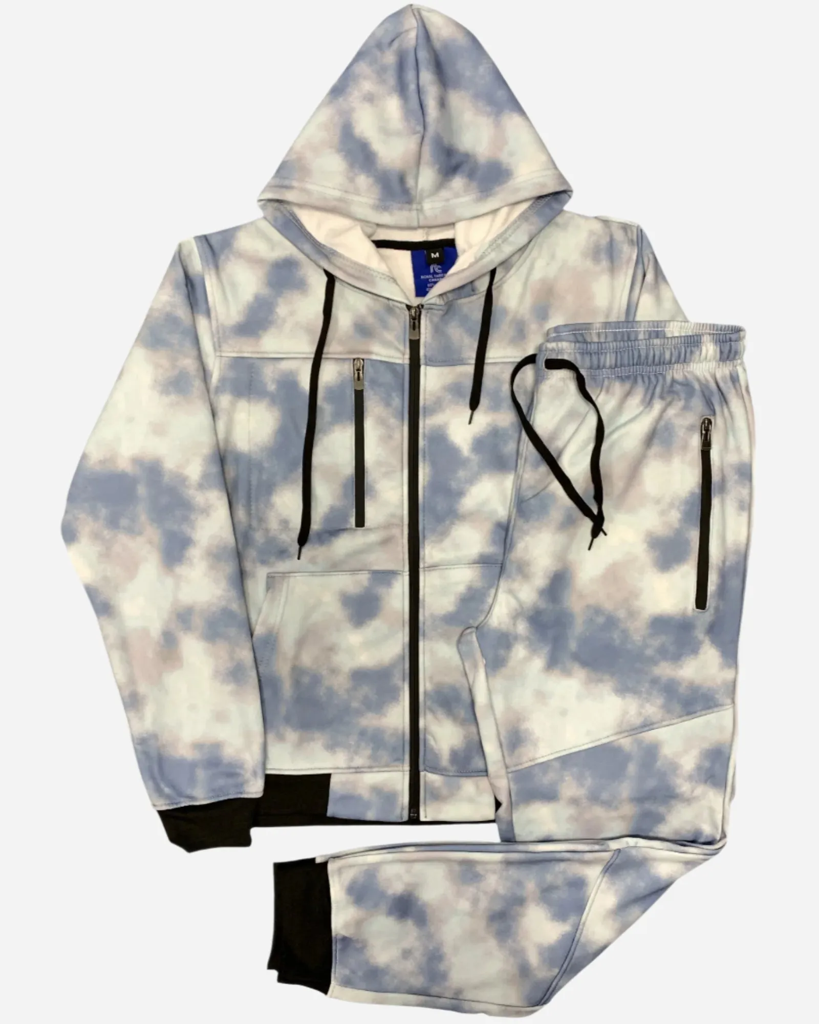 Men’s Print Design Fleece Suit Sweat Jacket & Sweatpants Jogging Set