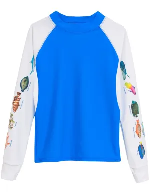 Men's Snorkel Caribbean Fish ID Rash Guard - Royal