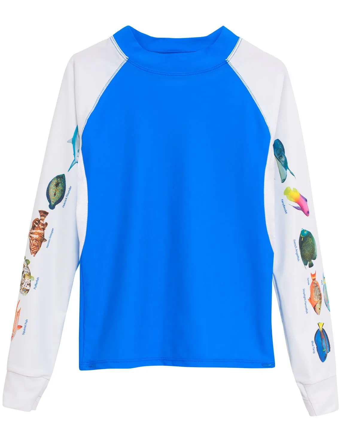 Men's Snorkel Caribbean Fish ID Rash Guard - Royal