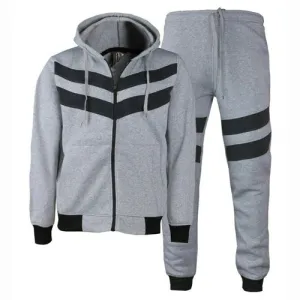 MEN'S TRIPLED FASHION WARM JOGGER FLEECE SWEATSUIT  W/DRAWSTRINGS  UPTO 5XL