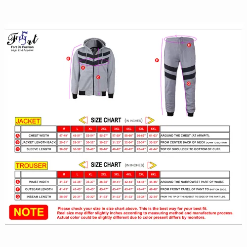 MEN'S TRIPLED FASHION WARM JOGGER FLEECE SWEATSUIT  W/DRAWSTRINGS  UPTO 5XL