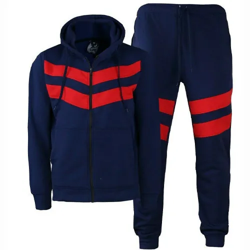 MEN'S TRIPLED FASHION WARM JOGGER FLEECE SWEATSUIT  W/DRAWSTRINGS  UPTO 5XL
