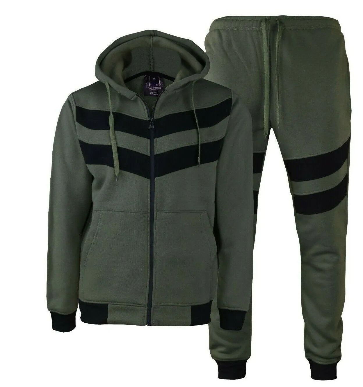 MEN'S TRIPLED FASHION WARM JOGGER FLEECE SWEATSUIT  W/DRAWSTRINGS  UPTO 5XL