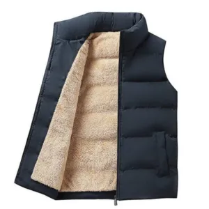 Men's Warm Zip Up Puffer Vest | Winter