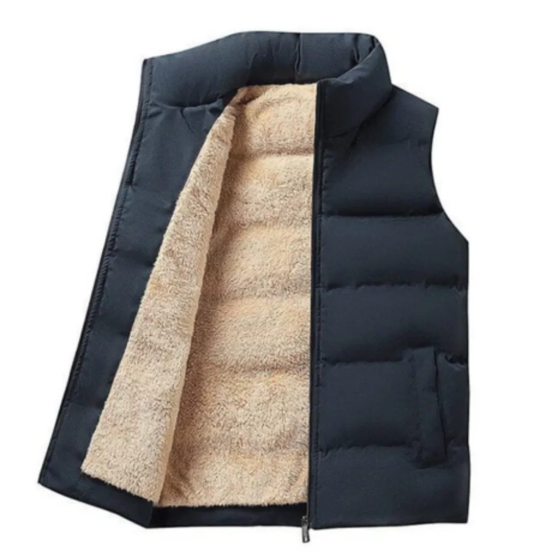 Men's Warm Zip Up Puffer Vest | Winter