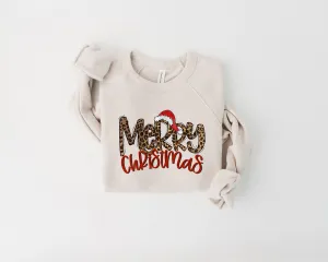 Merry Christmas Leopard Print Sweatshirt