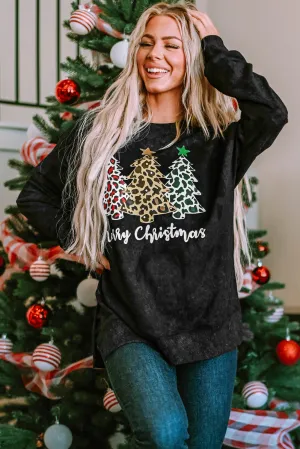 Merry Christmas Trees Graphic Sweatshirt