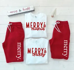 Merry Mama Merry Daddy Matching Christmas Sweatsuits