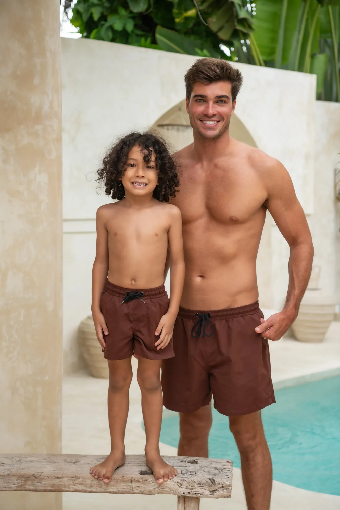 Mini Hank Board Shorts Final Sale - Brown Waffle