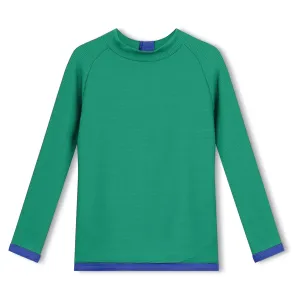 Mini Rib L/Slv Rashie Top - Emerald