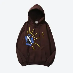 Modern Graphic Print Hooded Sweatshirts