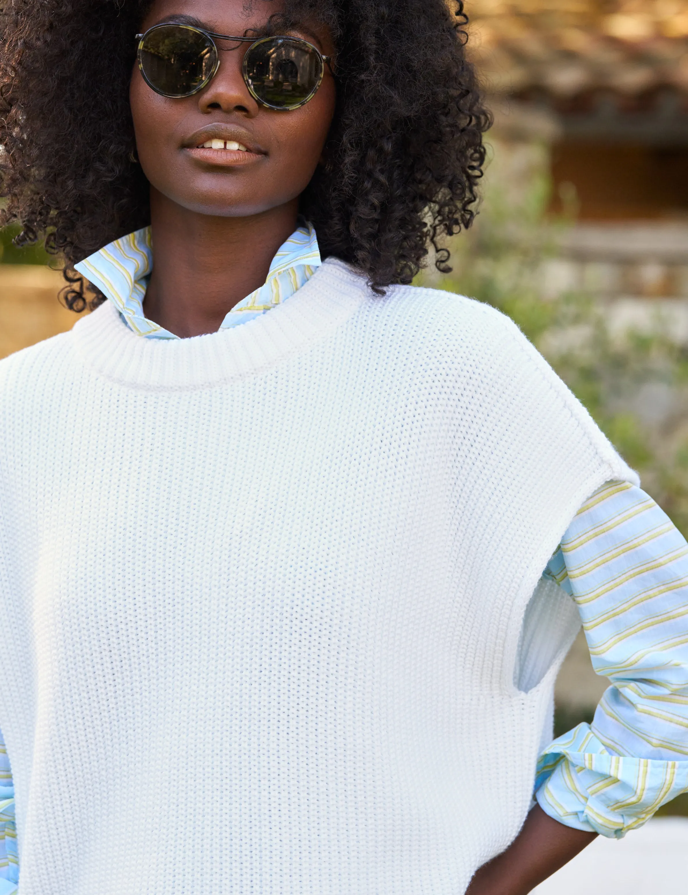 MONTECITO VEST White, Pure Italian Cotton
