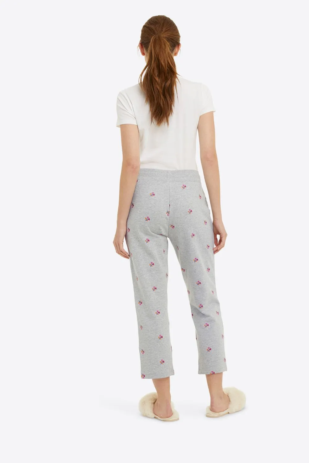 Natalie Sweatpants in Embroidered Viola