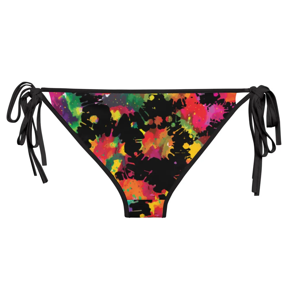 Neon Paint Splotches and Butterflies - Reversible Bikini Bottom