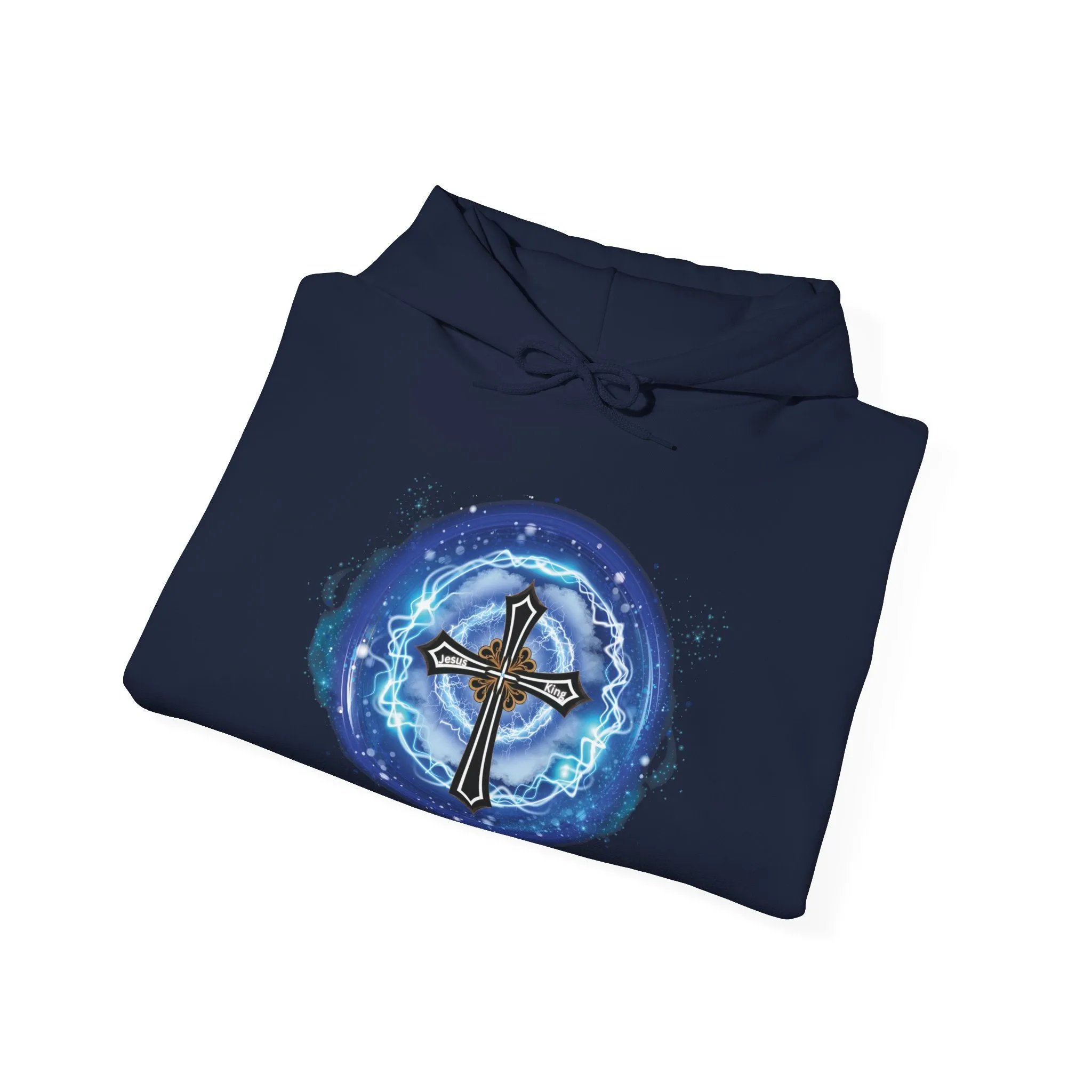 New! Lightning & Clouds Cross - Unisex Heavy Blend™ Hooded Sweatshirt