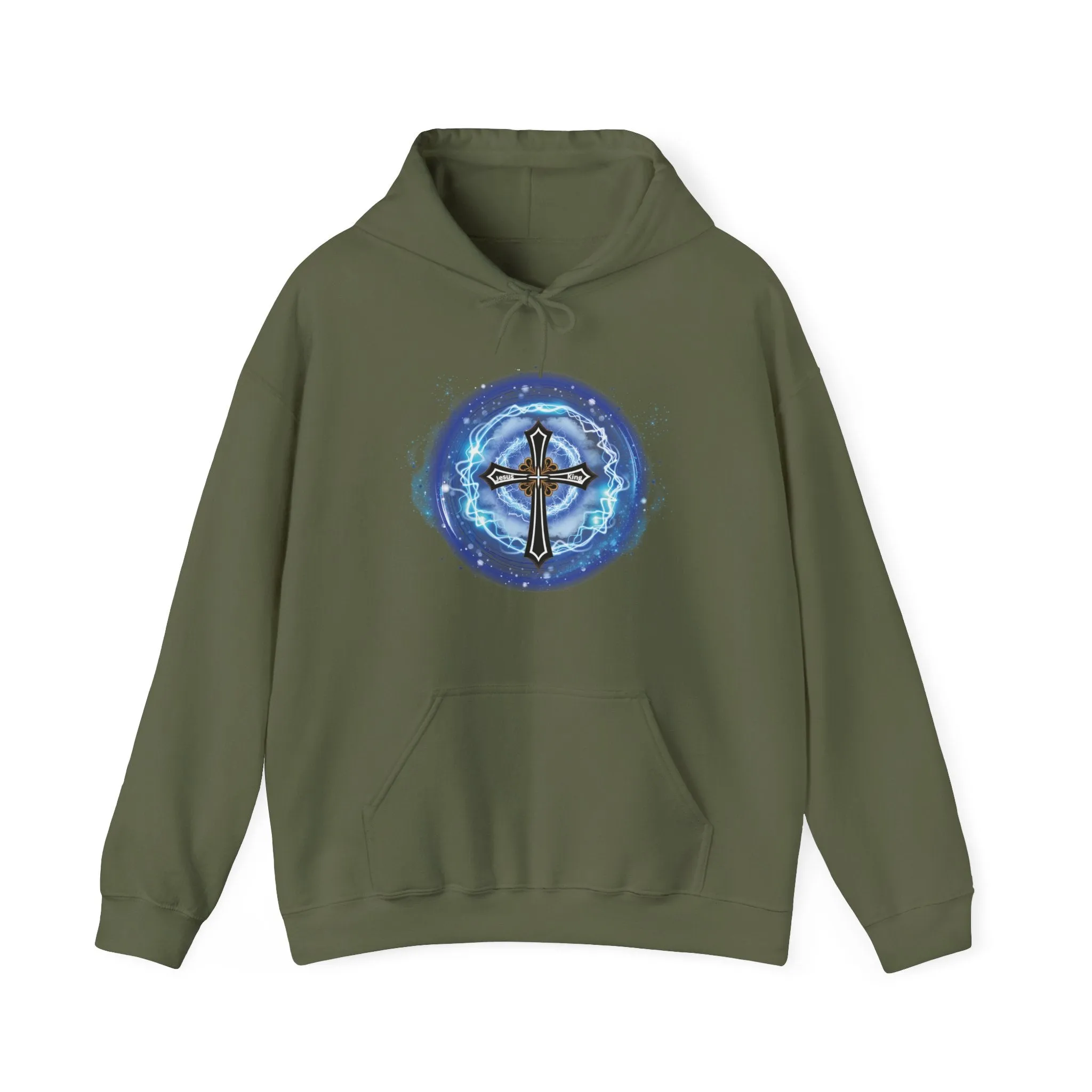New! Lightning & Clouds Cross - Unisex Heavy Blend™ Hooded Sweatshirt