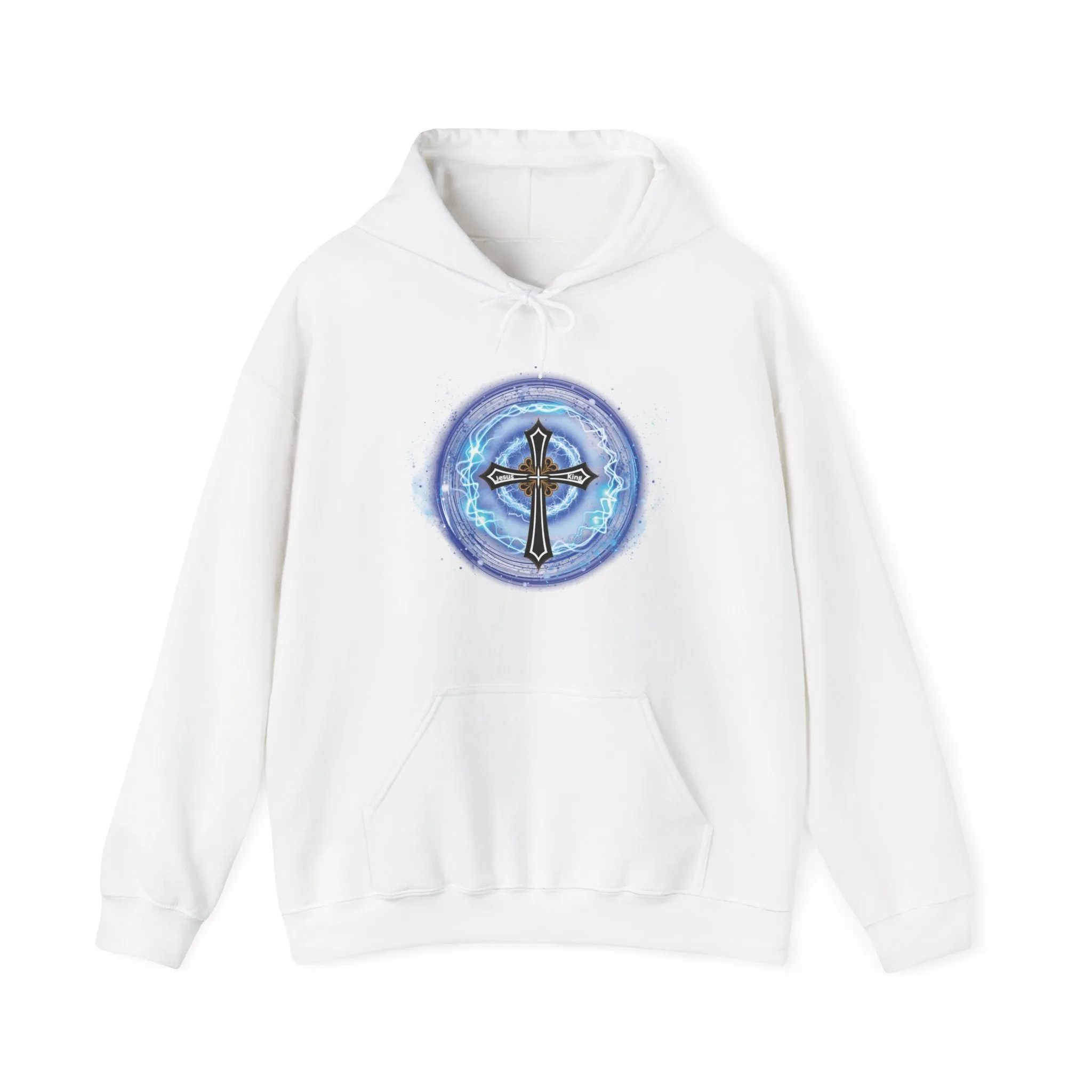 New! Lightning & Clouds Cross - Unisex Heavy Blend™ Hooded Sweatshirt