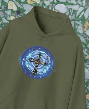 New! Lightning & Clouds Cross - Unisex Heavy Blend™ Hooded Sweatshirt