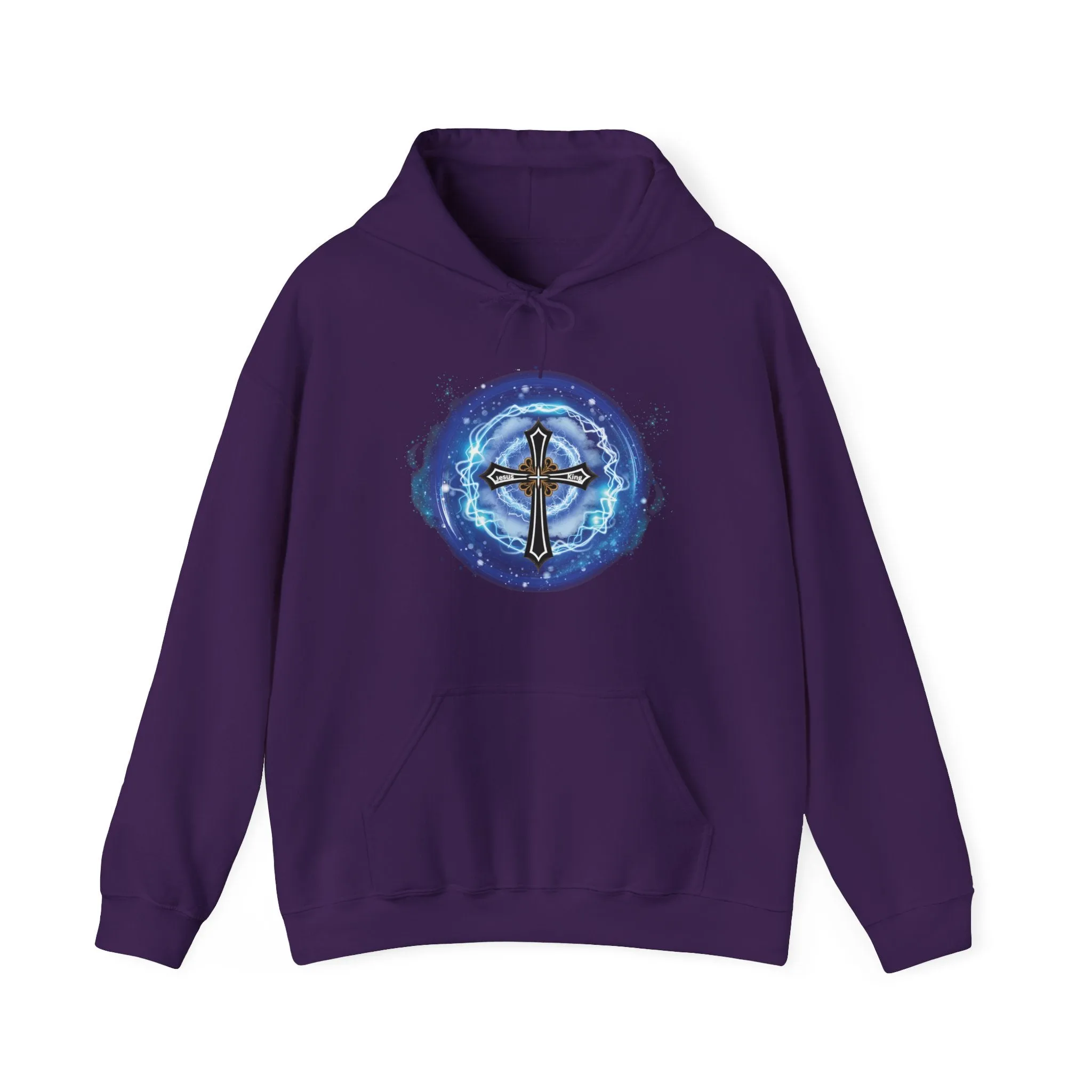 New! Lightning & Clouds Cross - Unisex Heavy Blend™ Hooded Sweatshirt