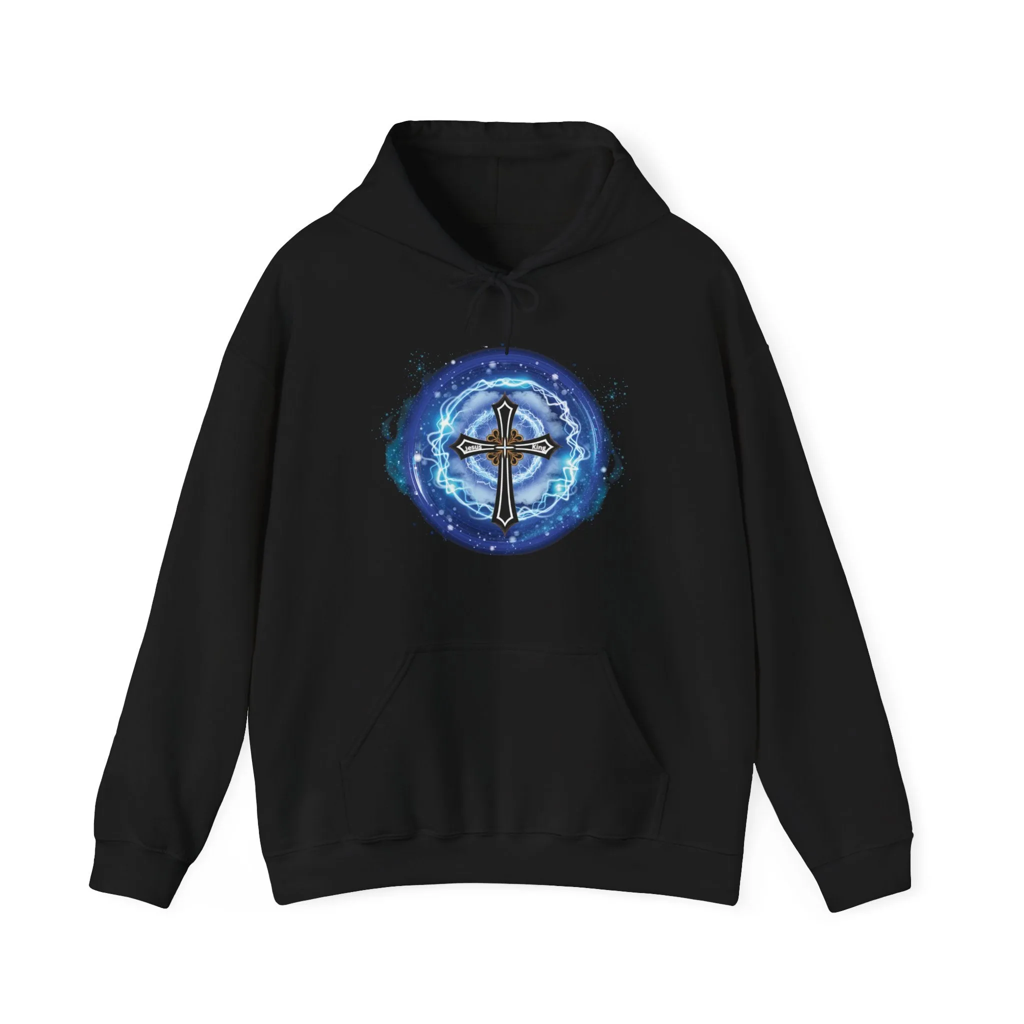 New! Lightning & Clouds Cross - Unisex Heavy Blend™ Hooded Sweatshirt