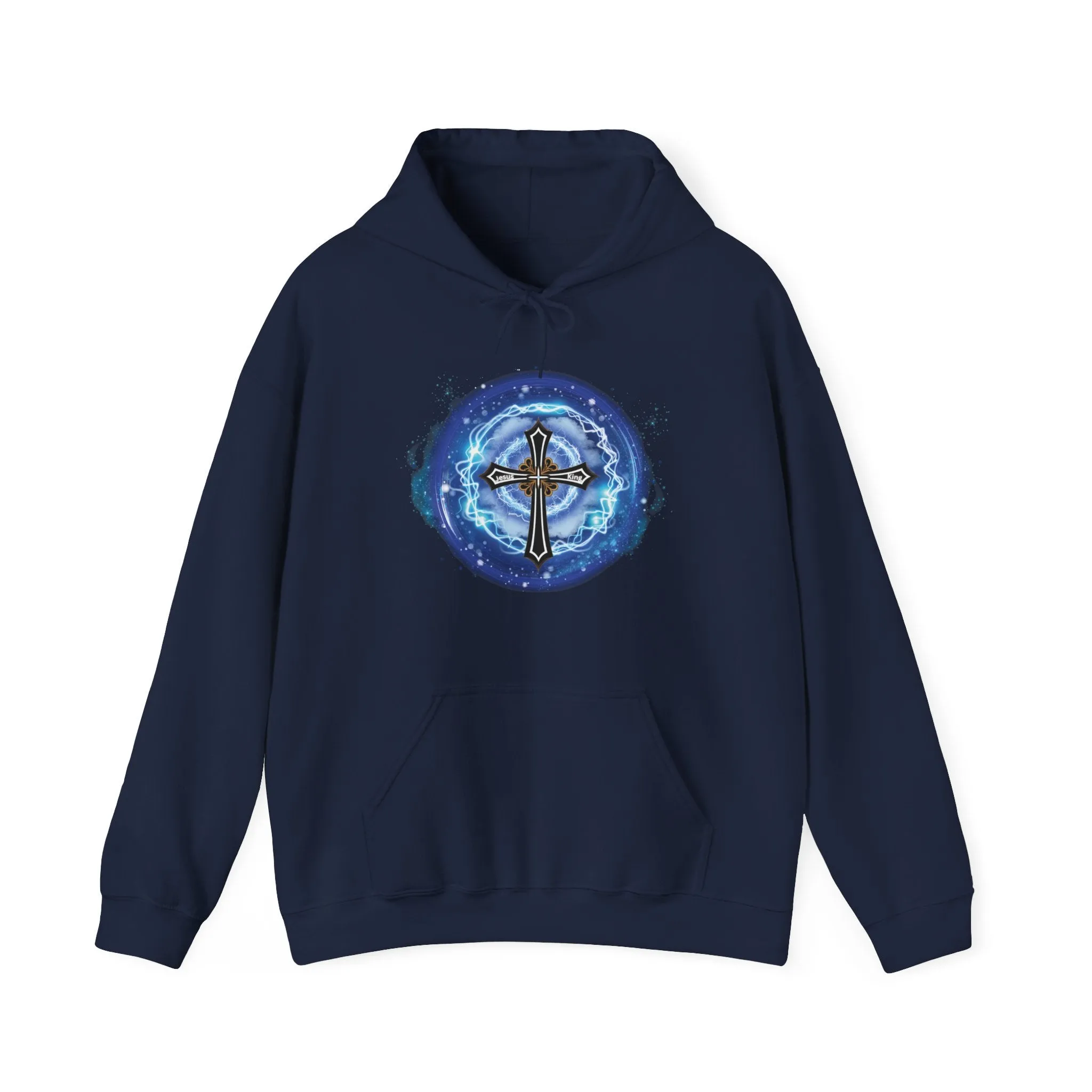 New! Lightning & Clouds Cross - Unisex Heavy Blend™ Hooded Sweatshirt