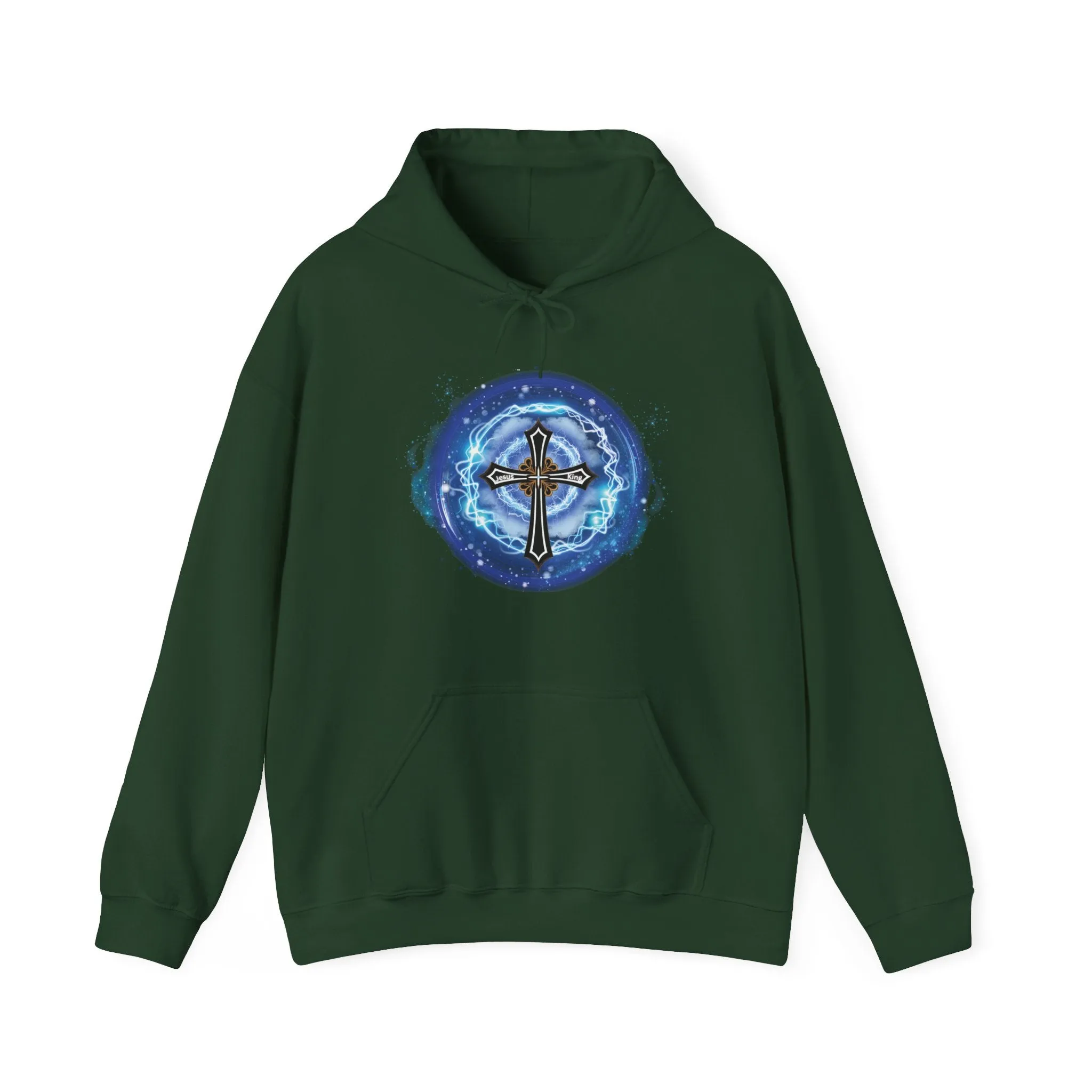 New! Lightning & Clouds Cross - Unisex Heavy Blend™ Hooded Sweatshirt