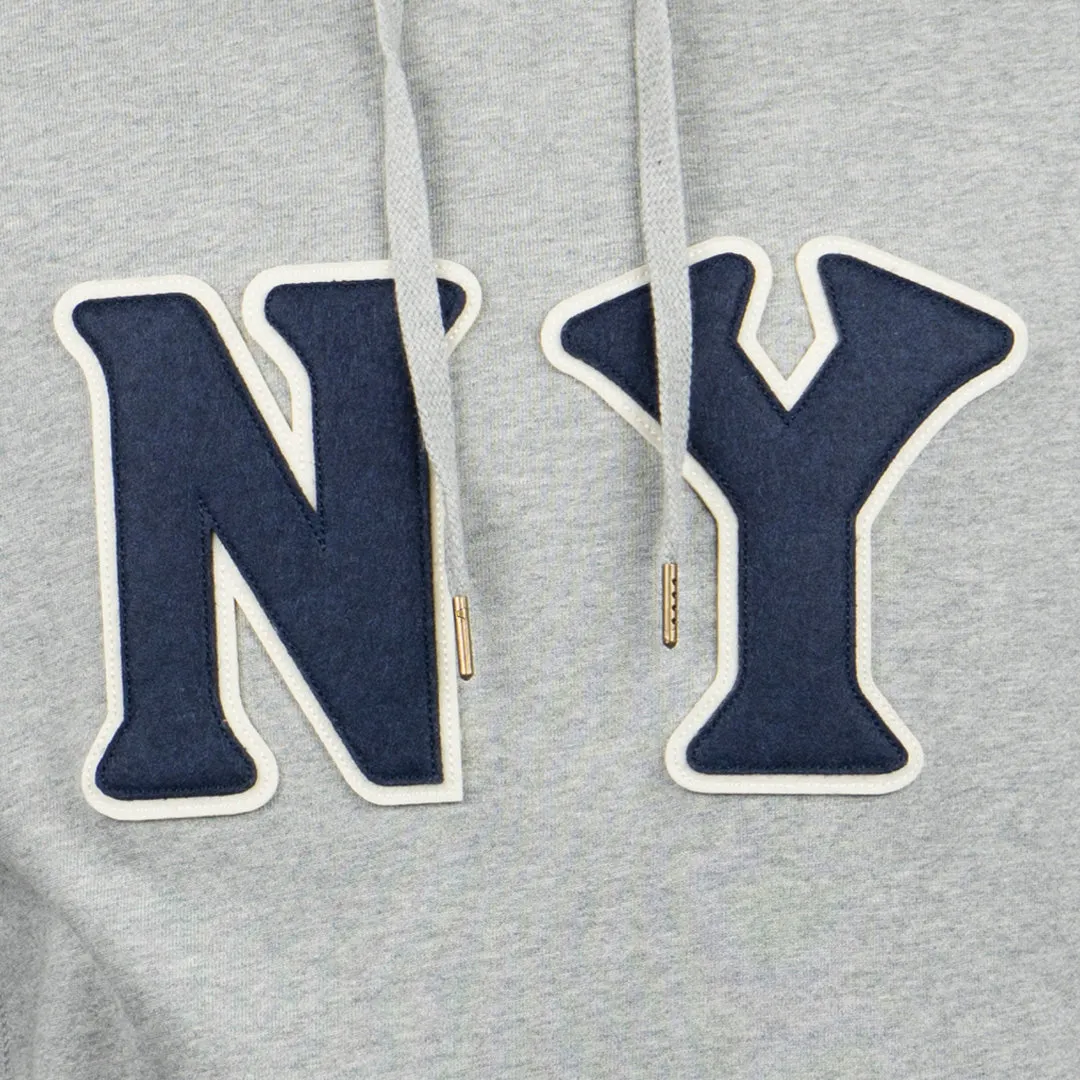 New York Black Yankees French Terry Script Hooded Sweatshirt - Gray