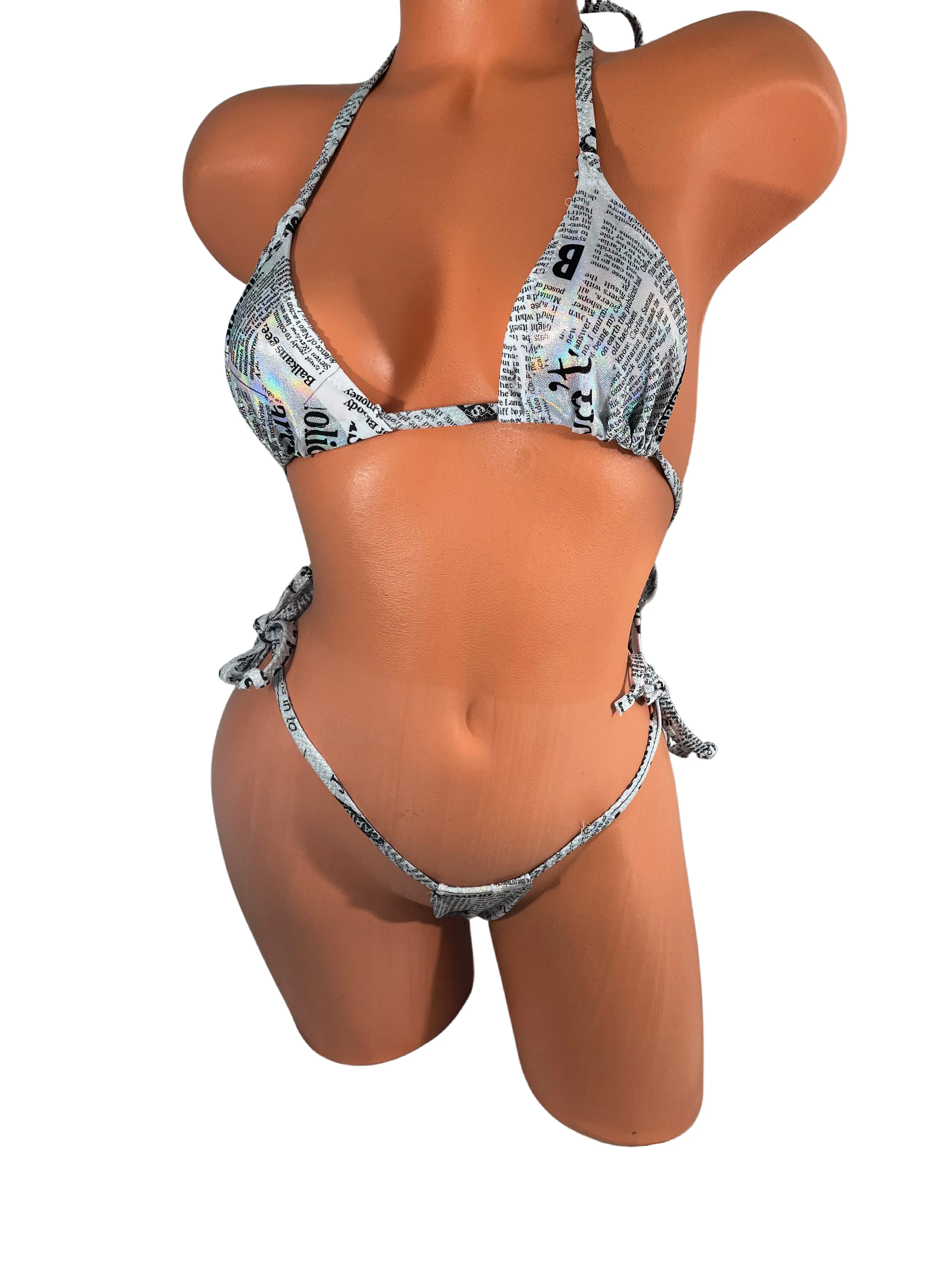 Newsprint  Micro String Bikini