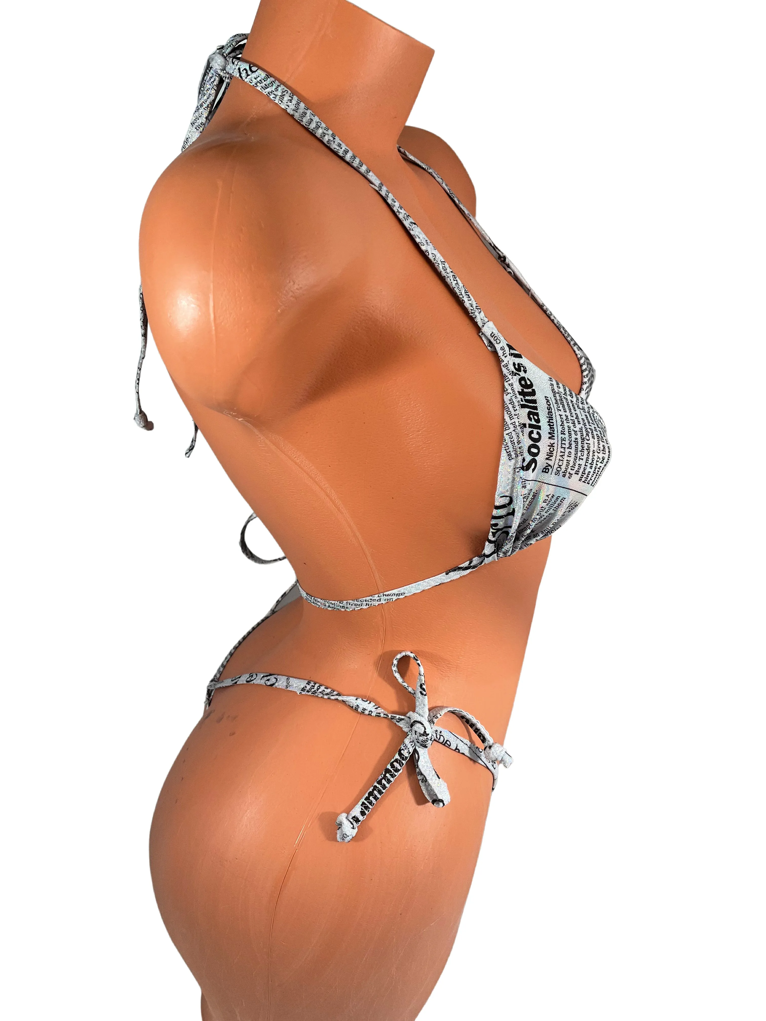 Newsprint  Micro String Bikini