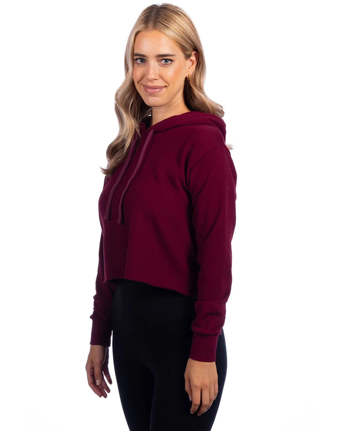 Next Level Apparel Ladies Cropped Pullover Hooded Sweatshirt