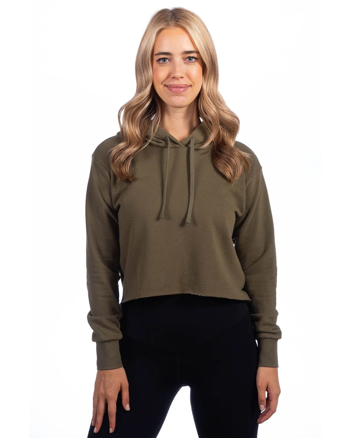 Next Level Apparel Ladies Cropped Pullover Hooded Sweatshirt