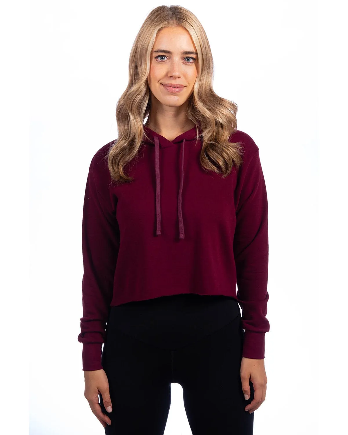 Next Level Apparel Ladies Cropped Pullover Hooded Sweatshirt