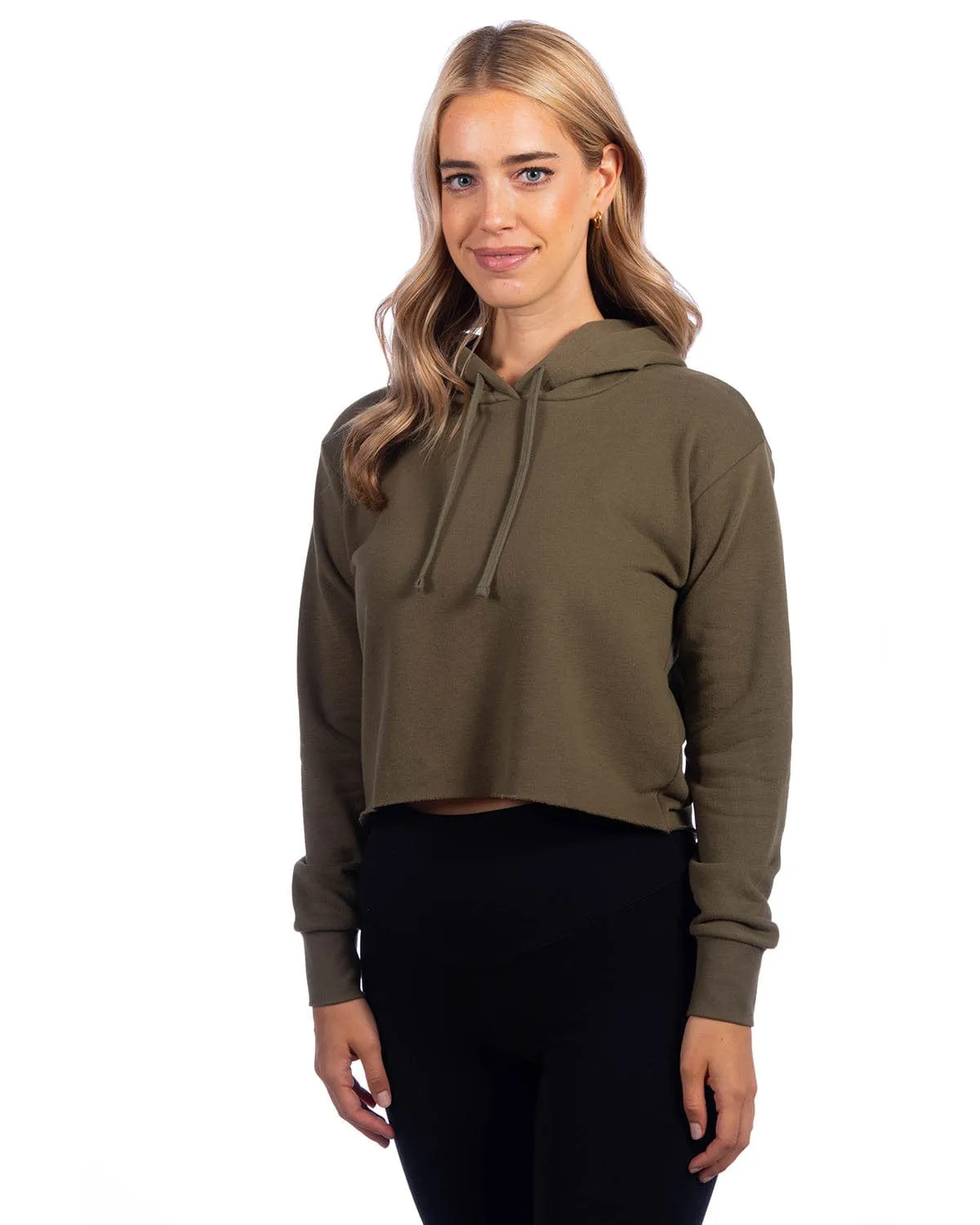 Next Level Apparel Ladies Cropped Pullover Hooded Sweatshirt