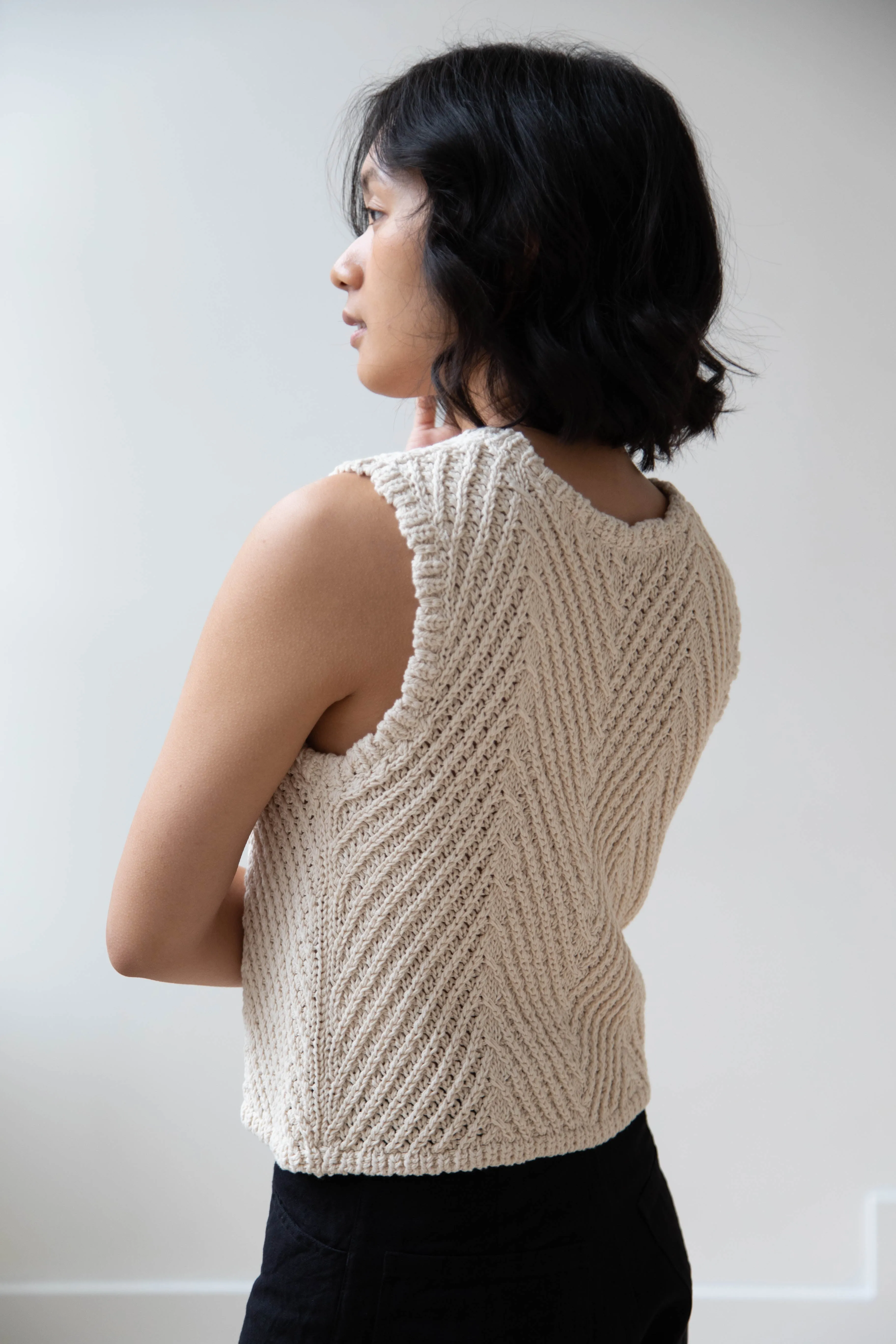 Nothing Written | Rie Cotton Vest in Ivory