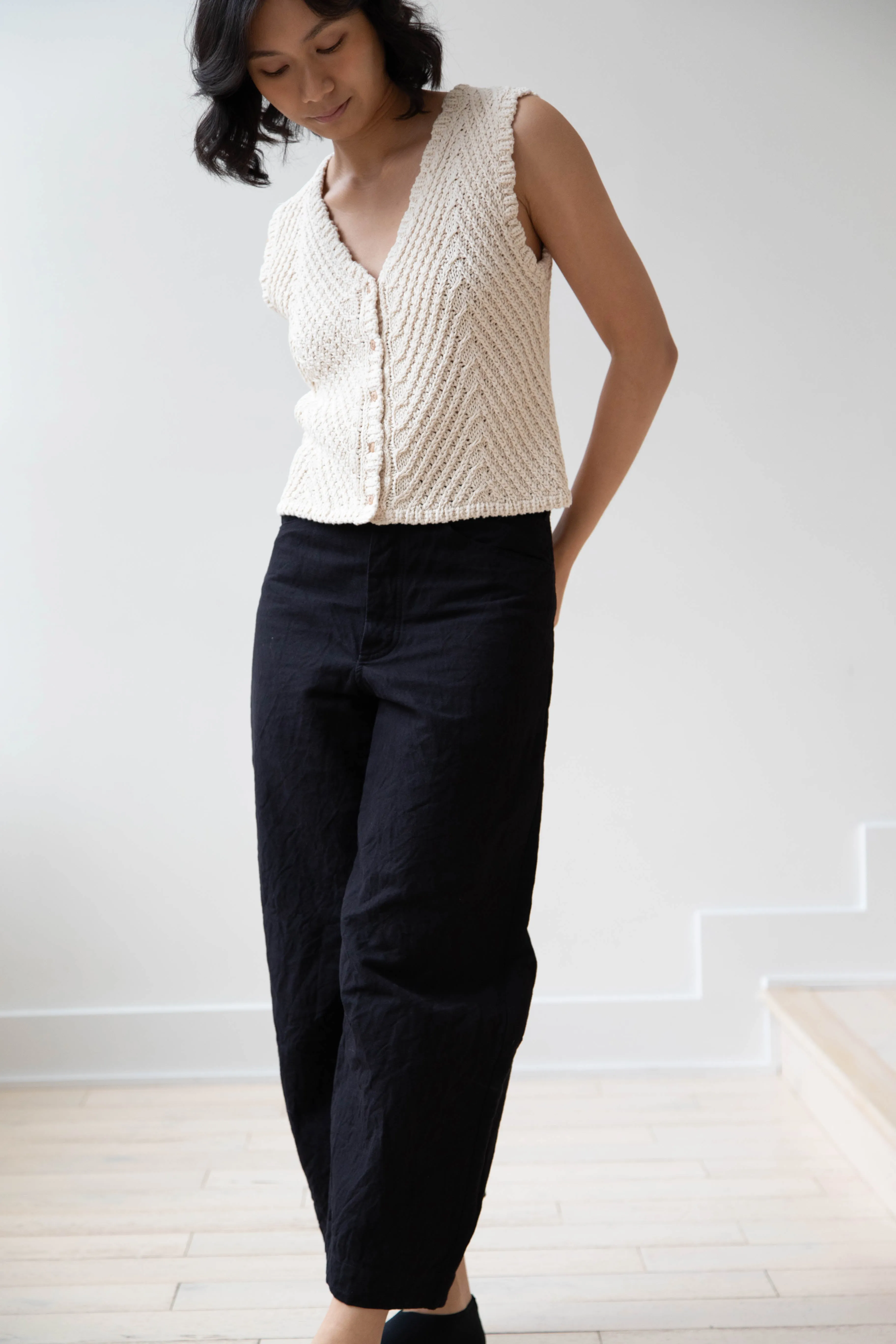 Nothing Written | Rie Cotton Vest in Ivory