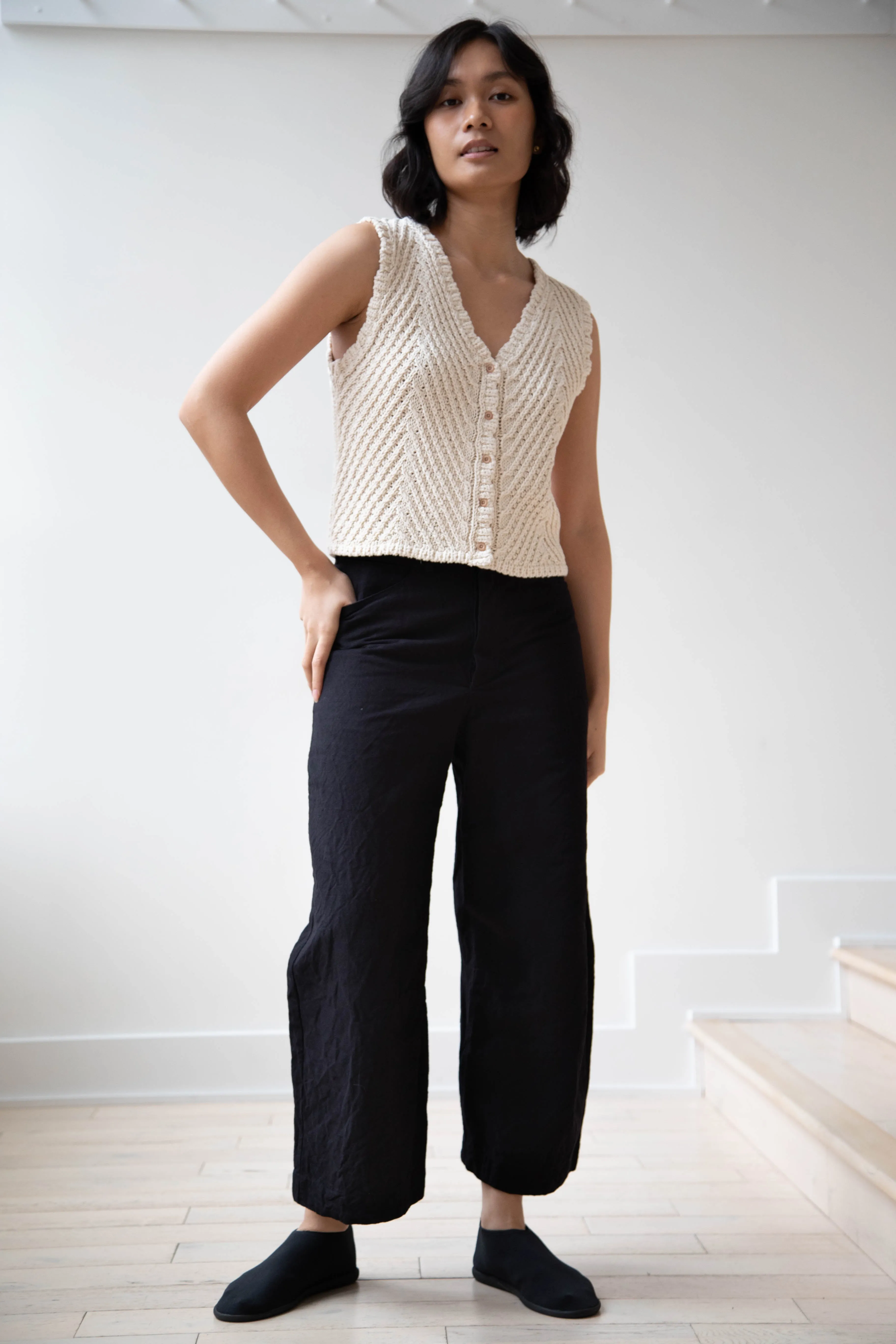 Nothing Written | Rie Cotton Vest in Ivory