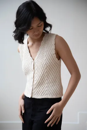 Nothing Written | Rie Cotton Vest in Ivory
